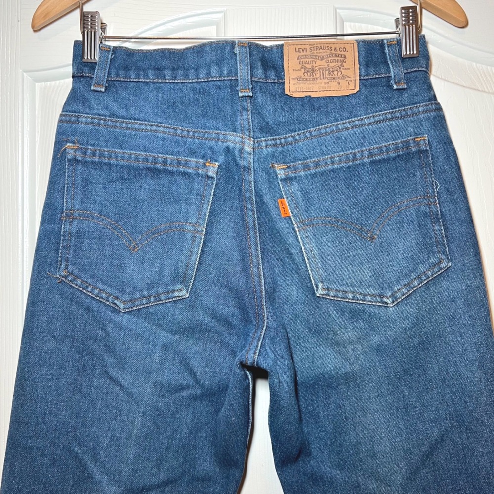 Vintage 1985 Levis 716-0617 Student Orange Tab Copper Rivets Jeans 29x31